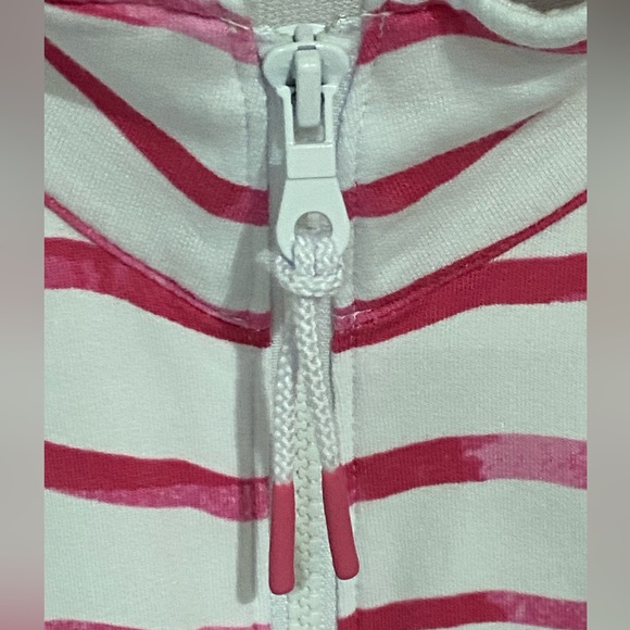 T by Talbots Pink Wave Stripe Full Zip Jacket Size Medium - Picture 7 of 16